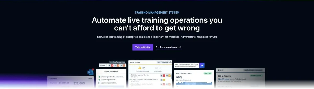 The Administrate homepage