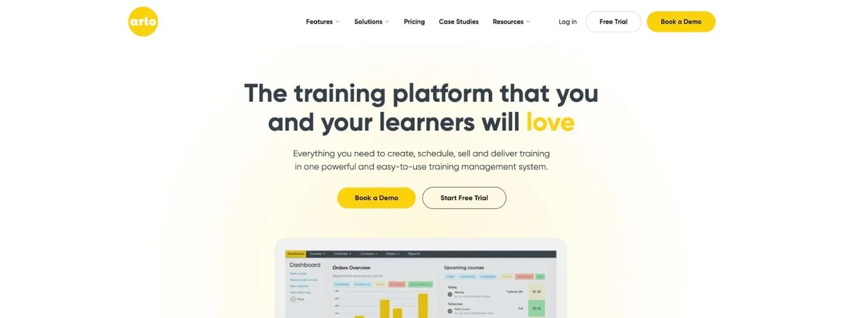 The Arlo homepage