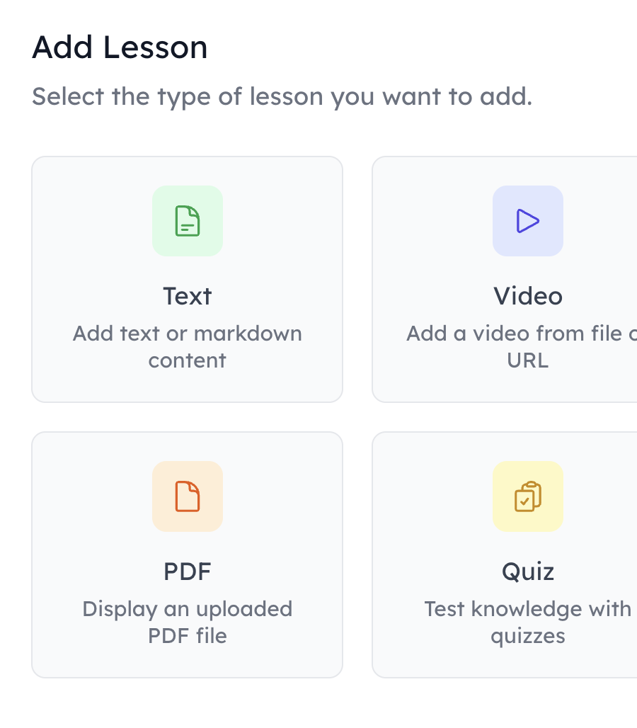Build engaging content with videos, quizzes and more