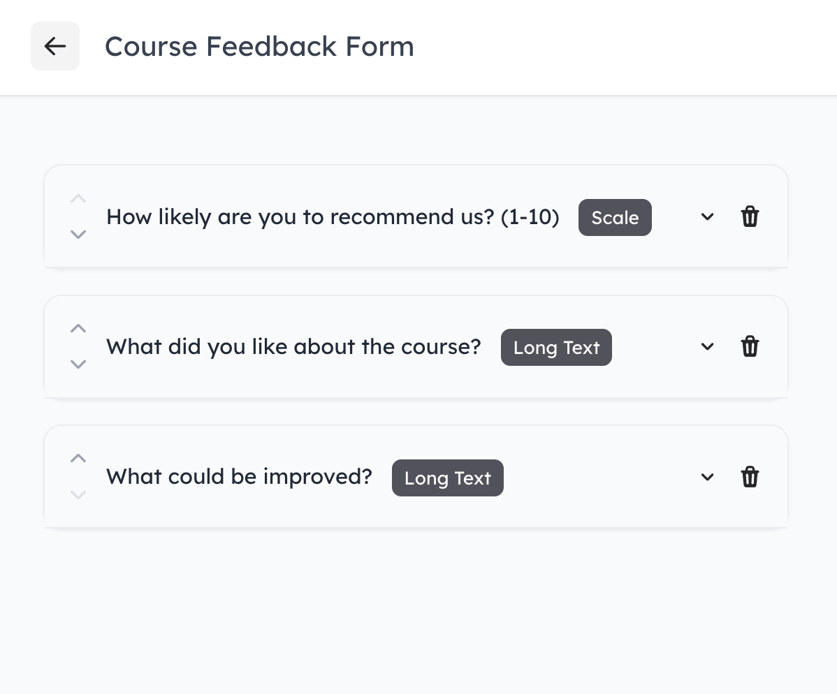 Feedback surveys