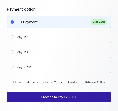 Boost course bookings with deposits & payment plans