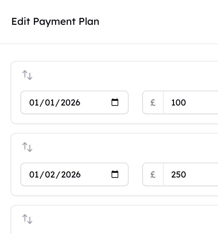 Create bespoke payment plans when you need them