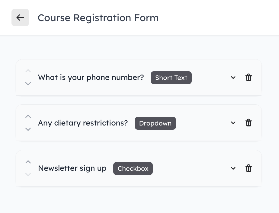 Customizable registration forms that capture everything you need